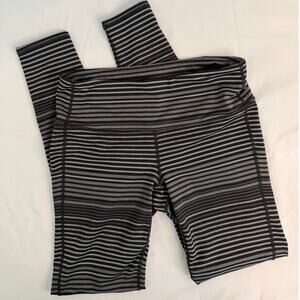 Athleta Tight Full-Length Leggings Black Gray High Rise Athletic Yoga Size SMALL